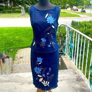 #JŌN denim two piece outfit 
#Denim
#Embroidered